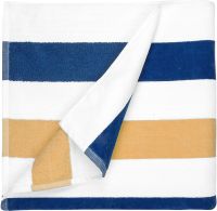 The One Towelling Strandhanddoek 90 x 190 cm Stripe Navy / Gold - thumbnail