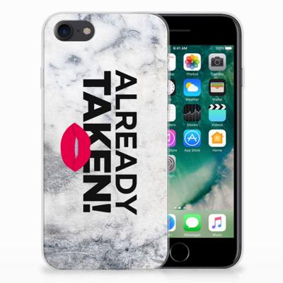 iPhone SE 2022 | SE 2020 | 8 | 7 | Siliconen hoesje | met naam Already Taken White