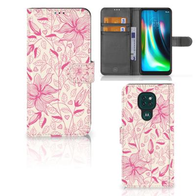 Motorola Moto G9 Play | E7 Plus Hoesje Pink Flowers