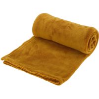 Polyester fleece deken/dekentje/plaid 125 x 150 cm oker geel   -