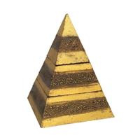 Piramide opbergkistje met deksel - 14 x 14 x 20 cm - goud - Sieraden/spulletjes - metaal Piramide opbergkistje met deksel - 14 x 14 x 20 cm - goud - Sieraden/spulletjes - metaal
