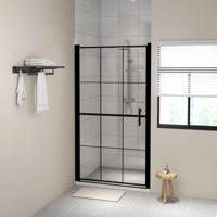 Douchedeur 100x178 cm gehard glas zwart