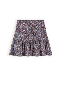 NoBell Meisjes rok bloemen - Nadine - Grijs navy blauw