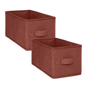 Opbergmand/kastmand - 4x stuks - 7 liter - bordeaux rood - 15 x 31 x 15 cm