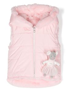 Lapin House gilet matelassé à détail de peluche - Rose