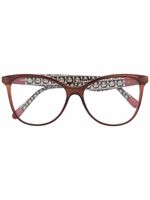 Ferragamo Eyewear lunettes de vue à plaque logo - Marron