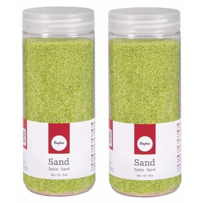 2x Fijn decoratie zand groen 475 ml