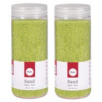 2x Fijn decoratie zand groen 475 ml 2x Fijn decoratie zand groen 475 ml