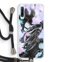 Pastel zwart: Huawei P Smart Pro Transparant Hoesje met koord