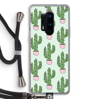 Cactus Lover: OnePlus 8 Pro Transparant Hoesje met koord