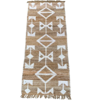 Gangloper vloerkleed jute witte chenille 80x200