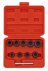 Spiraaldoppenset 3/8", 10-dlg. 300901