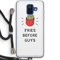 Fries before guys: Samsung Galaxy A6 (2018) Transparant Hoesje met koord