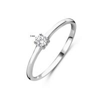 925 Zilveren Ring April Zirkonia Geboortesteen 3mm
