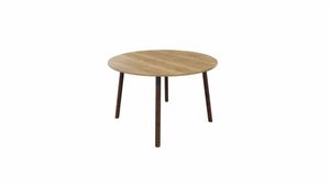 Tafel 9311 rond - 80 cm. - Zwart - Eiken YT49a - Beuken wenge