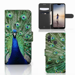 Huawei P20 Lite Telefoonhoesje met Pasjes Pauw