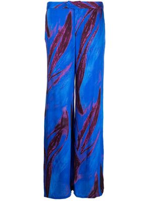 Louisa Ballou pantalon ample à imprimé abstraite - Bleu