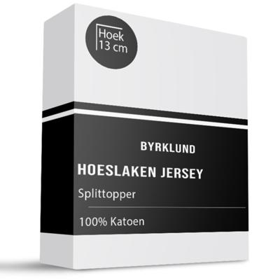 Splittopper Hoeslaken - Jersey Stretch - Wit - 160x200 cm - Wit - Byrklund - Dekbed-Discounter.nl