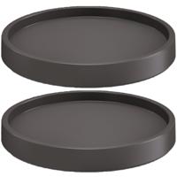 Prosperplast Plantenonderzetter - 2x - rond - 27 cm - antraciet