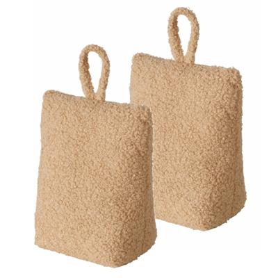 Atmosphera Deurstopper gewicht - 1 kg - lichtbruin - pluche/teddy stof - 2x10 cm - deur open Atmosphera Deurstopper gewicht - 1 kg - lichtbruin - pluche/teddy stof - 2x10 cm - deur open