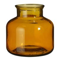 Bloemenvaas Garcia - gerecycled glas - amber transparant - D24 x H23 cm - thumbnail
