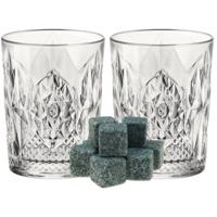 Whiskyglazen - set 6x stuks - 390 ml - incl. 9x whisky ijsblokstenen - cadeau set - thumbnail