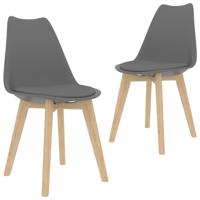 Eetkamerstoelen 2 st kunststof grijs