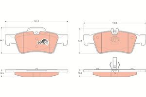 Remblokkenset, schijfrem TRW, u.a. fÃ¼r Porsche, Mercedes-Benz, Toyota, Opel