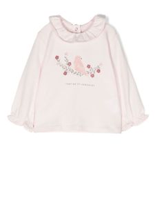 Tartine Et Chocolat t-shirt imprimé à col volanté - Rose