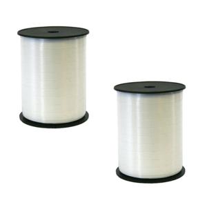 Cadeaulint - 2x rollen - wit - 5 mm x 500 meter - sierlint - kadolint - linten