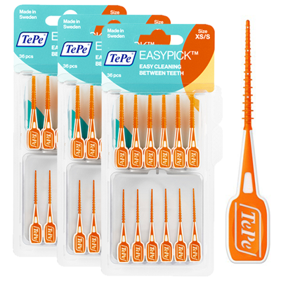 TePe TePe EasyPick XS/S Oranje - 3 x 36 stuks Voordeelverpakking