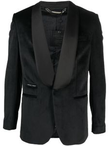 Philipp Plein blazer en velours à boutonnière - Noir