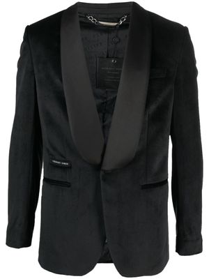 Philipp Plein blazer en velours à boutonnière - Noir
