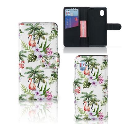 Alcatel 1B (2020) | Telefoonhoesje | Met pasjeshouder | Flamingo Palms