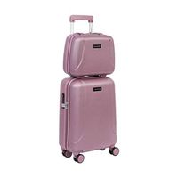 CarryOn Skyhopper Handbagage en Beautycase - 55cm TSA Trolley - Make-up koffer - Roze