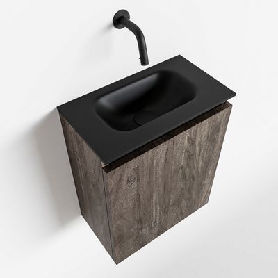 Toiletmeubel Mondiaz Ture | 40 cm | Meubelkleur Dark brown | Eden wastafel Urban Midden | Zonder kraangat
