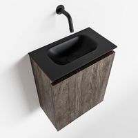 Toiletmeubel Mondiaz Ture | 40 cm | Meubelkleur Dark brown | Eden wastafel Urban Midden | Zonder kraangat