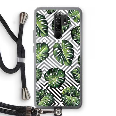 Geometrische jungle: Xiaomi Redmi 9 Transparant Hoesje met koord