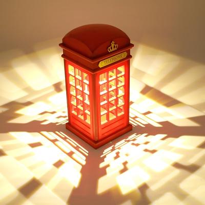 Retro Phone Booth vorm Warm licht LED-Lamp oplaadbare Touch controlelamp slaapkamer nachtkastje