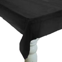 Feest tafelkleed van pvc - zwart - 240 x 140 cm - tafel versiering - thumbnail