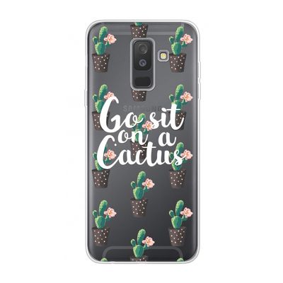 Cactus quote: Samsung Galaxy A6 Plus (2018) Transparant Hoesje