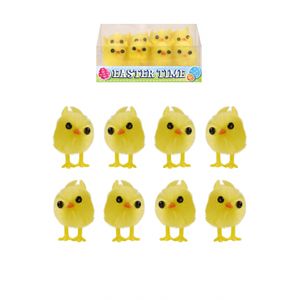 8x stuks mini kuikentjes geel 3 cm