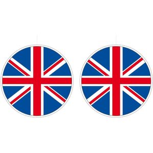 2x UK/Union Jack hangdecoratie 28 cm