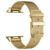 Milanese met gesp bandje - Goud - Geschikt voor Apple Watch 42mm / 44mm / 45mm / 49mm - thumbnail