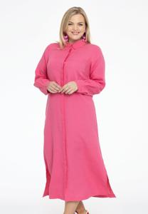Yoek Blouse lang met 3/4 mouwen | Roze | Maat 50/52