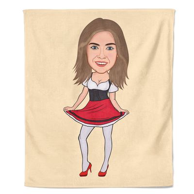 Cartoon Fleecedeken Tiroler Woman - Pillow Buddies