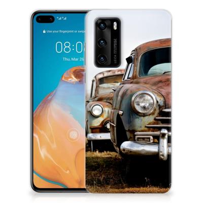 Huawei P40 | Siliconen hoesje | met foto Vintage Auto