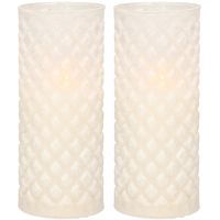 2x stuks luxe led kaarsen in glas D7,5 x H17,5 cm - thumbnail