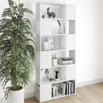 Boekenkast/kamerscherm 80x24x186 cm bewerkt hout wit