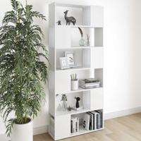 Boekenkast/kamerscherm 80x24x186 cm bewerkt hout wit